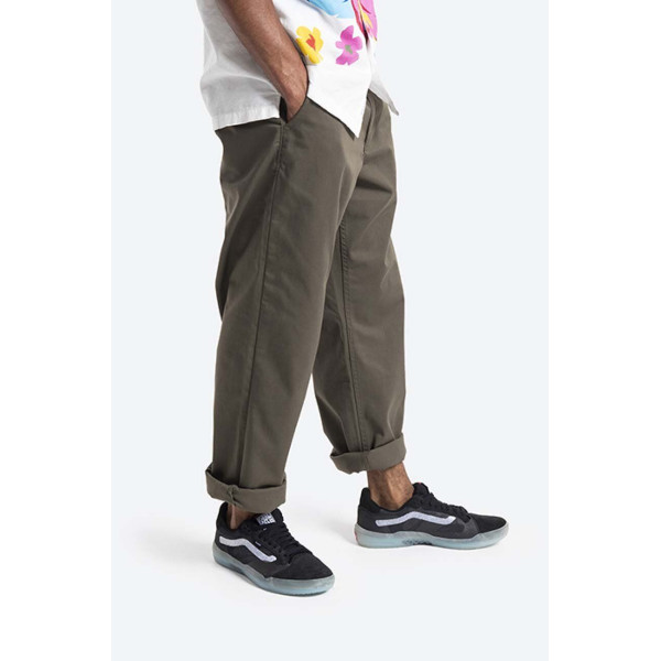Брюки Vans Authentic Chino цвет зелёный chinos средняя посадка VN0A5FJBKCZ-green