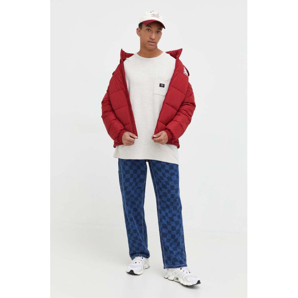 Хлопковый лонгслив Vans цвет серый меланж