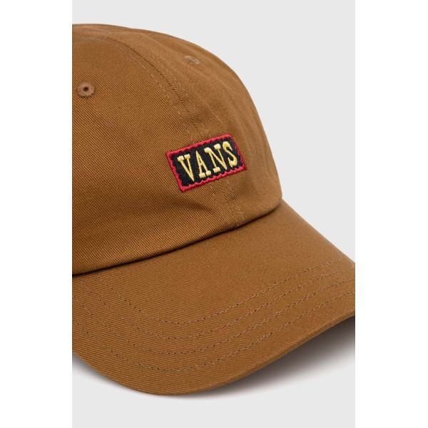 Хлопковая кепка Vans цвет коричневый с аппликацией