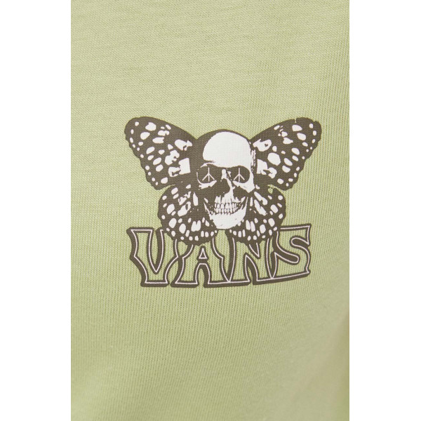 Хлопковая футболка Vans цвет зелёный