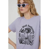 Хлопковая футболка Vans женский цвет фиолетовый  VN000EYJYOG1