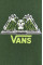 Хлопковая футболка Vans цвет зелёный с принтом