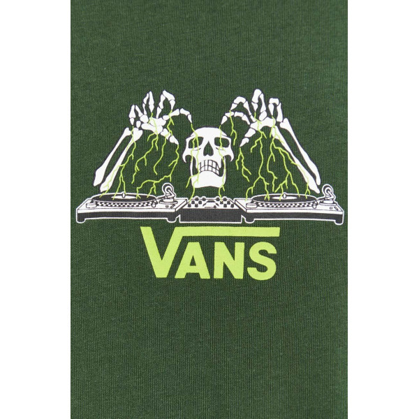 Хлопковая футболка Vans цвет зелёный с принтом