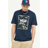 Хлопковая футболка Vans цвет синий с принтом  VN0A5E7YNGF1