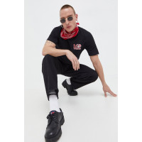 Хлопковая футболка Vans мужской цвет чёрный с принтом  VN000F3XBLK1 