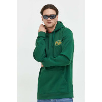 Хлопковая кофта Vans мужская цвет зелёный с капюшоном с принтом  VN0006FB07W1 