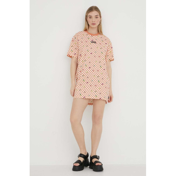 Хлопковое платье Vans цвет оранжевый mini oversize