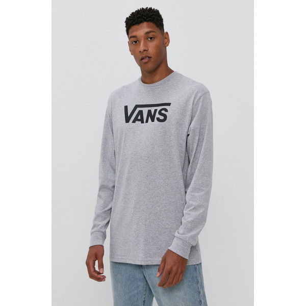 Лонгслив Vans мужской цвет серый с принтом