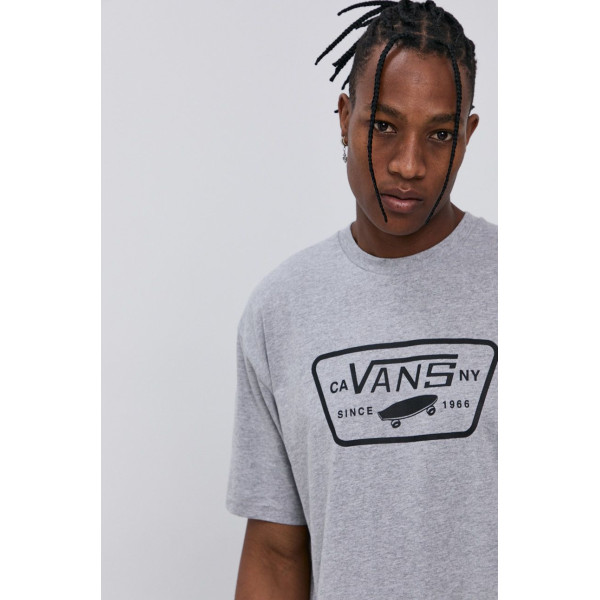 Футболка Vans мужская цвет серый с принтом VN000QN8ATJ1-HEATHER