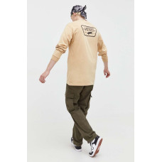 Хлопковый лонгслив Vans цвет бежевый с принтом  VN0A2XCMY971