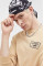 Хлопковый лонгслив Vans цвет бежевый с принтом