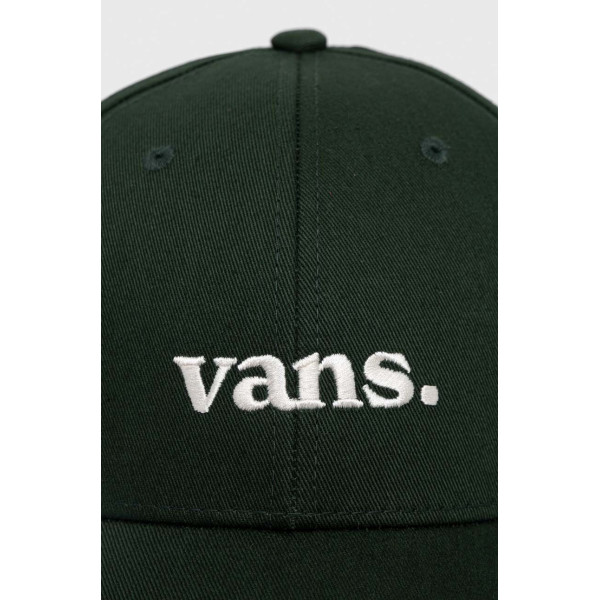 Хлопковая кепка Vans цвет зелёный с принтом