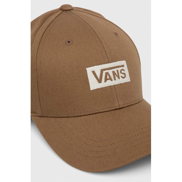 Хлопковая кепка Vans цвет коричневый с аппликацией