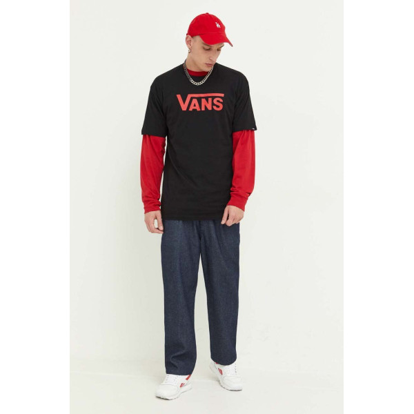 Хлопковая футболка Vans цвет чёрный с принтом