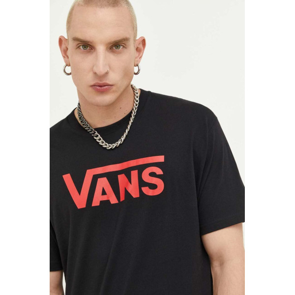 Хлопковая футболка Vans цвет чёрный с принтом