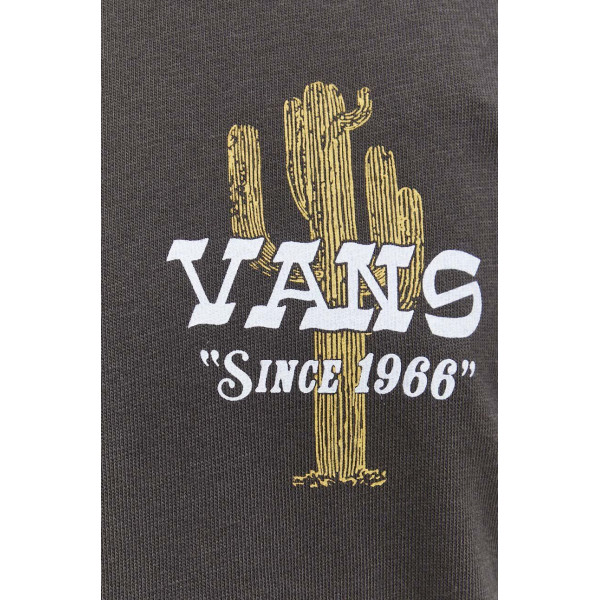 Хлопковая футболка Vans цвет серый с принтом