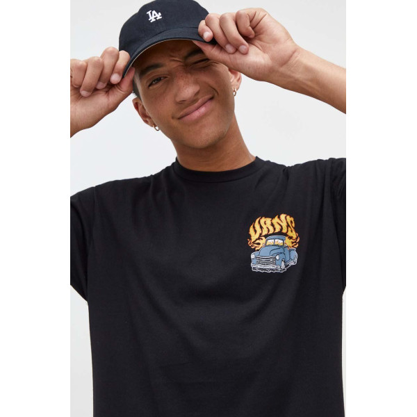 Хлопковая футболка Vans цвет чёрный с принтом