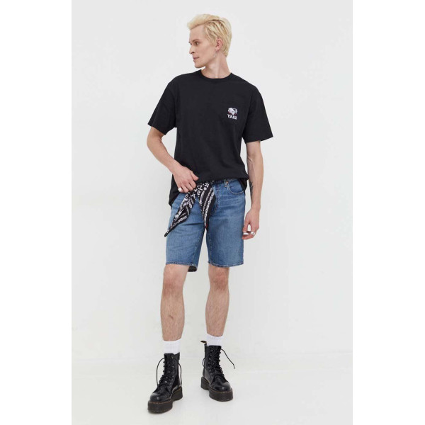 Хлопковая футболка Vans цвет чёрный с аппликацией