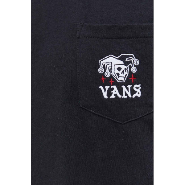 Хлопковая футболка Vans цвет чёрный с аппликацией