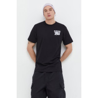 Хлопковая футболка Vans мужской цвет чёрный с принтом  VN000F3EBLK1