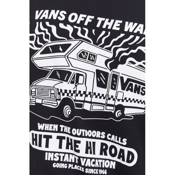 Хлопковая футболка Vans мужской цвет чёрный с принтом