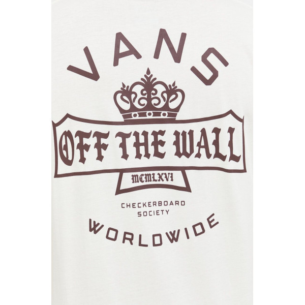 Хлопковая футболка Vans мужской цвет бежевый с принтом