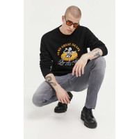 Хлопковая кофта Vans мужская цвет чёрный с принтом VN0006F0BLK1-BLACK