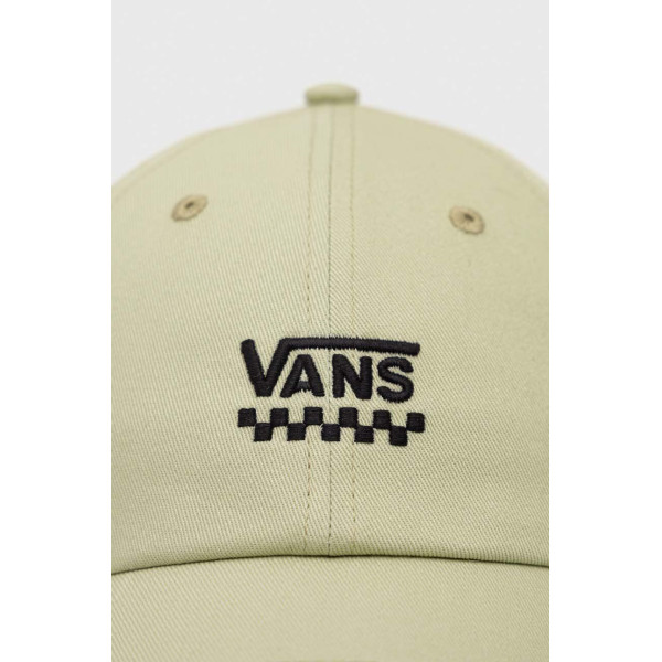 Хлопковая кепка Vans цвет зелёный с аппликацией