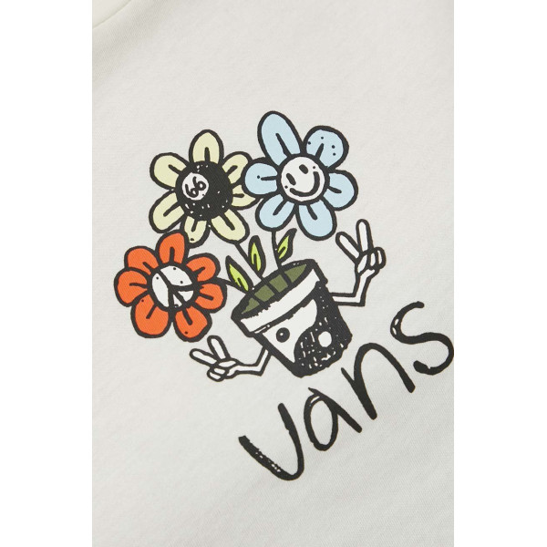 Хлопковая футболка Vans цвет бежевый