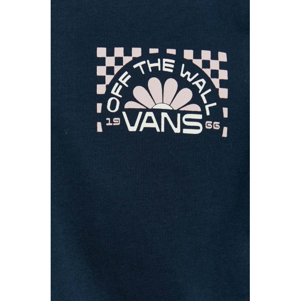 Хлопковая футболка Vans цвет синий с принтом