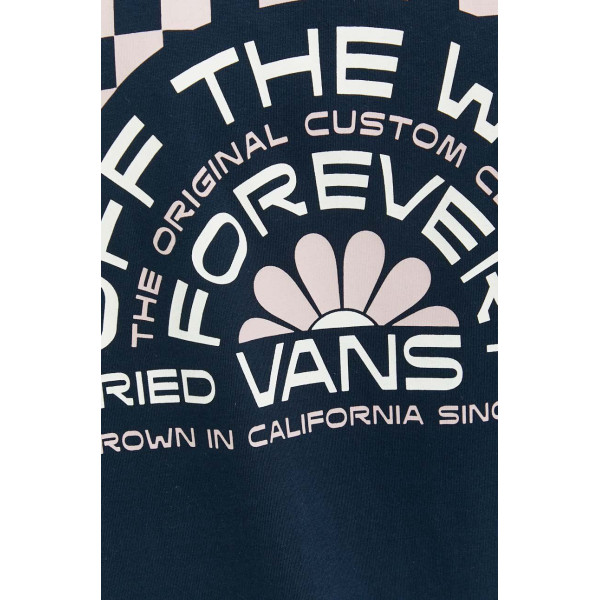 Хлопковая футболка Vans цвет синий с принтом
