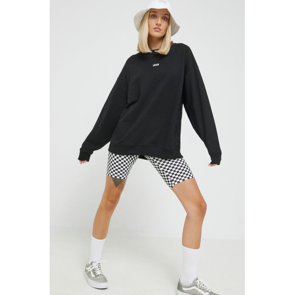 Хлопковая кофта Vans женская цвет чёрный с аппликацией