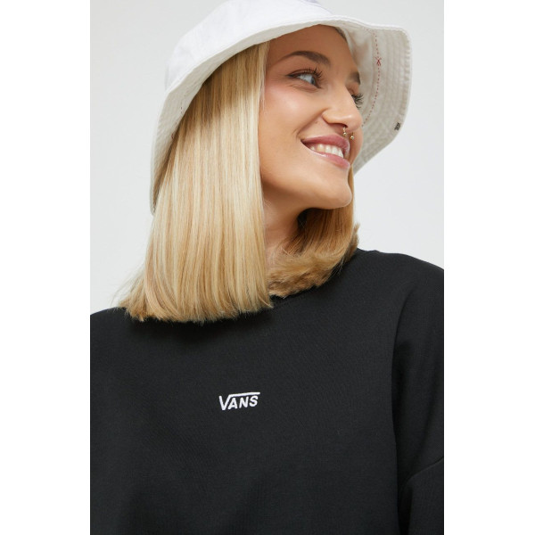 Хлопковая кофта Vans женская цвет чёрный с аппликацией