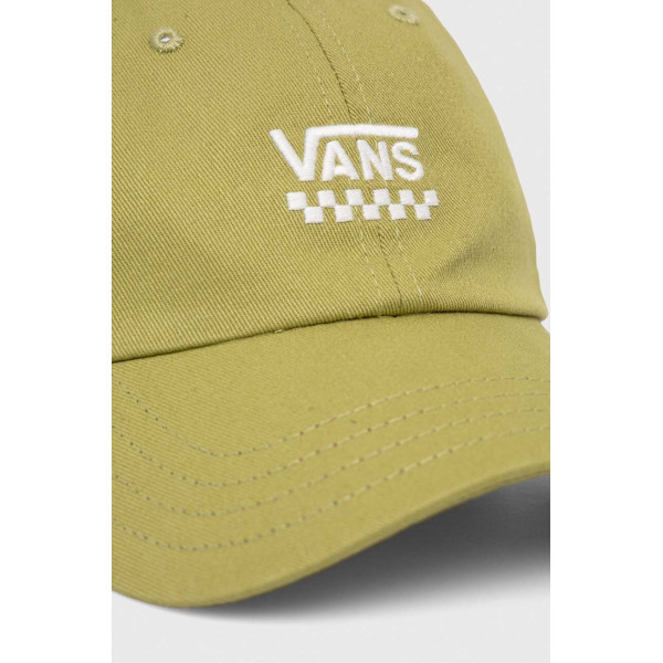 Хлопковая кепка Vans цвет зелёный с аппликацией