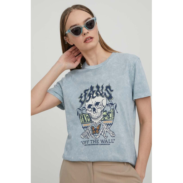 Хлопковая футболка Vans женский