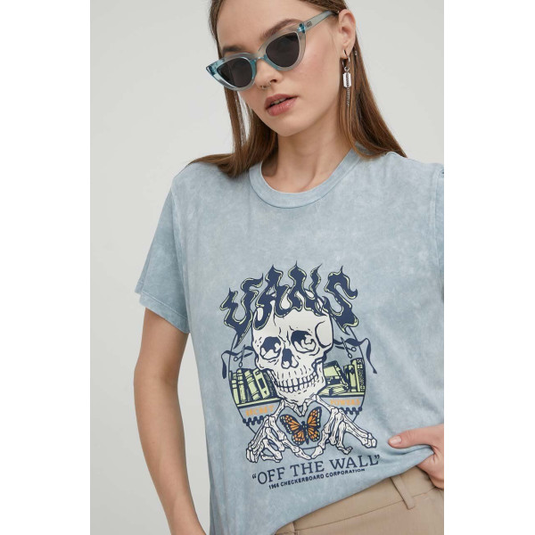 Хлопковая футболка Vans женский