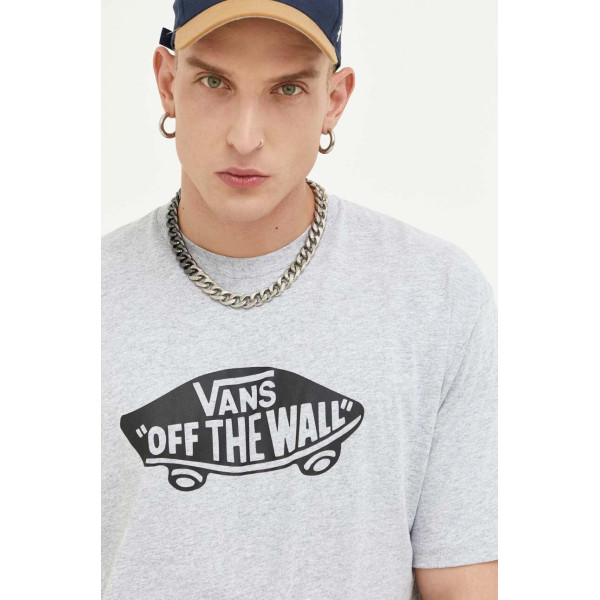 Футболка Vans мужской цвет серый с принтом