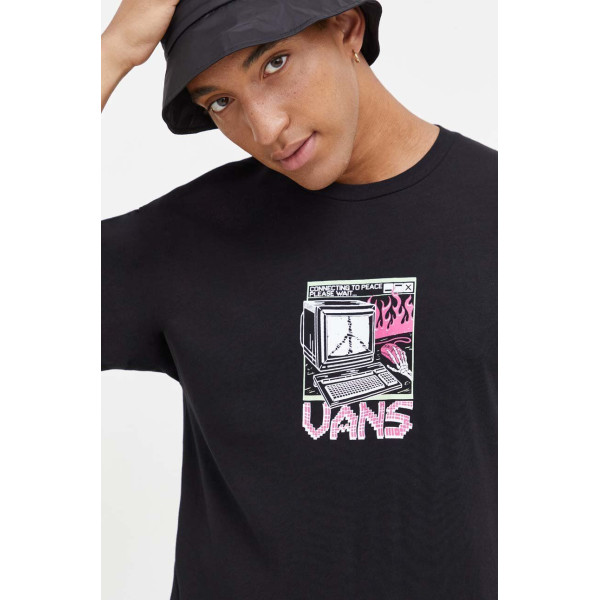 Хлопковая футболка Vans цвет чёрный с принтом