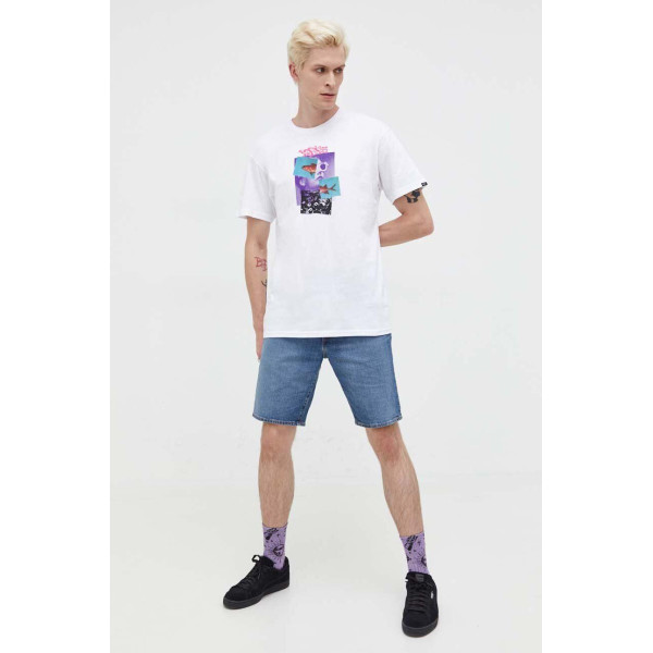 Хлопковая футболка Vans цвет белый с принтом