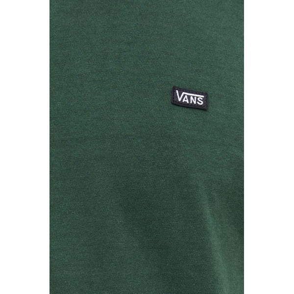 Хлопковая футболка Vans цвет зелёный однотонный