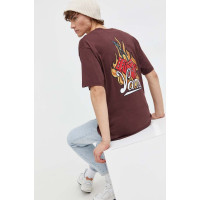 Хлопковая футболка Vans мужской цвет бордовый с принтом