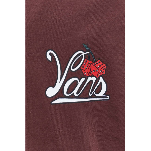 Хлопковая футболка Vans мужской цвет бордовый с принтом