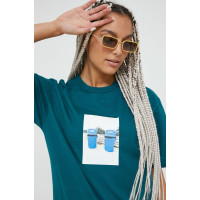Хлопковая футболка Vans цвет зелёный  VN0A7YS460Q1 