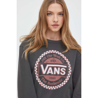 Хлопковый лонгслив Vans цвет серый  VN000F2XBLK1 