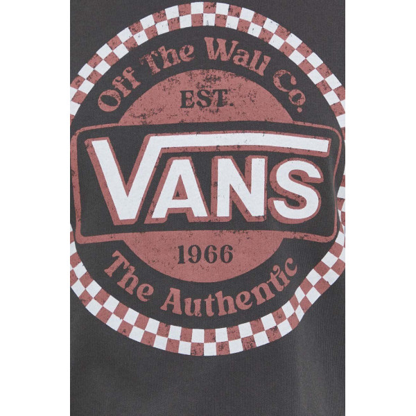 Хлопковый лонгслив Vans цвет серый