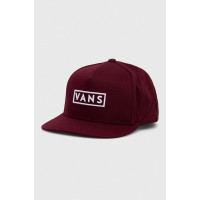 Хлопковая кепка Vans цвет бордовый с аппликацией
