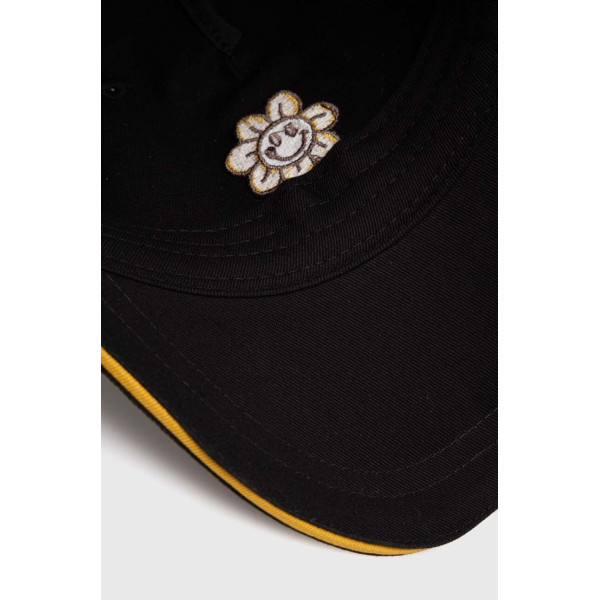 Хлопковая кепка Vans цвет чёрный с аппликацией