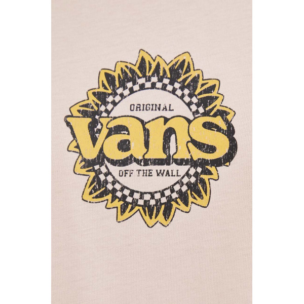 Хлопковая футболка Vans цвет розовый