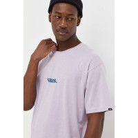 Хлопковая футболка Vans цвет фиолетовый однотонный