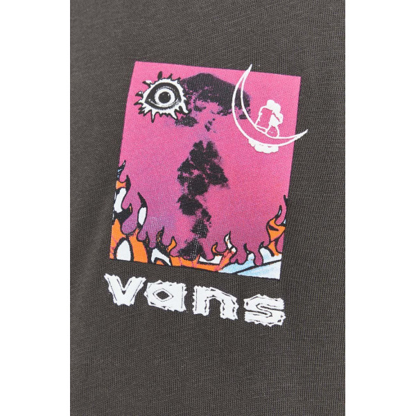 Хлопковая футболка Vans мужской цвет серый с принтом